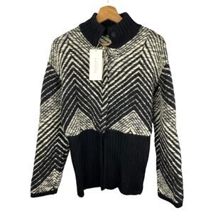 Valentino Roma NEW OLD STOCK Wool Angora Chevron Sweater Cardigan 42 10 FLAWS